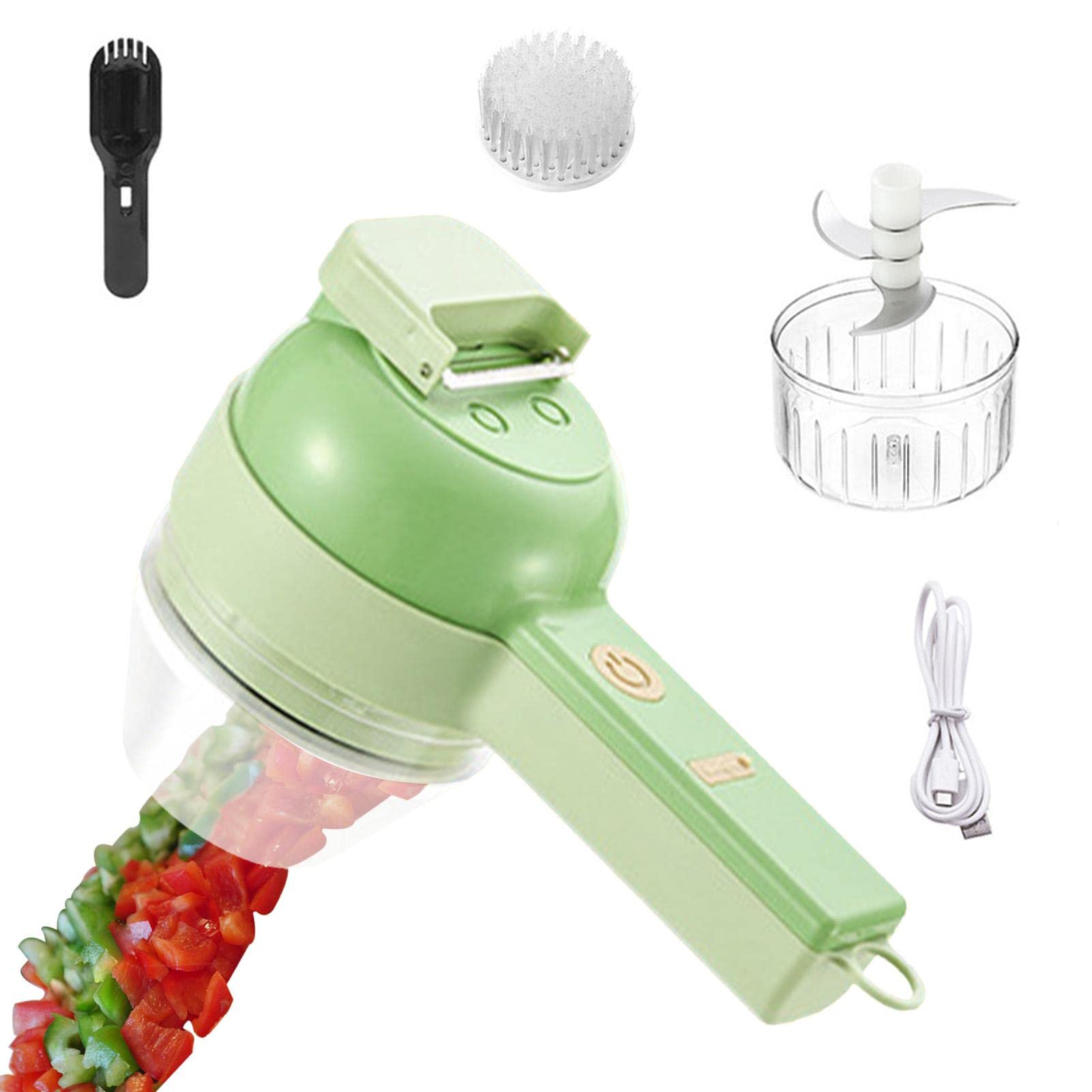 طقم قطّاعة خضروات كهربائية محمولة 4 في 1 مع شحن
