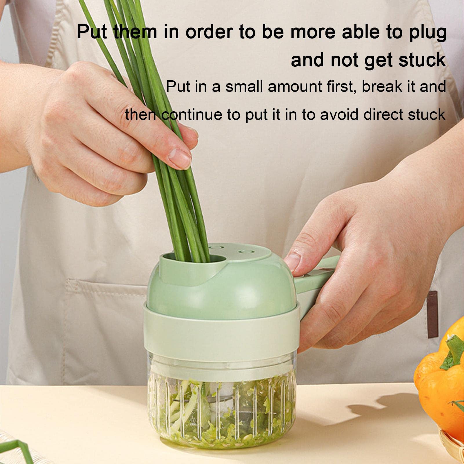 طقم قطّاعة خضروات كهربائية محمولة 4 في 1 مع شحن